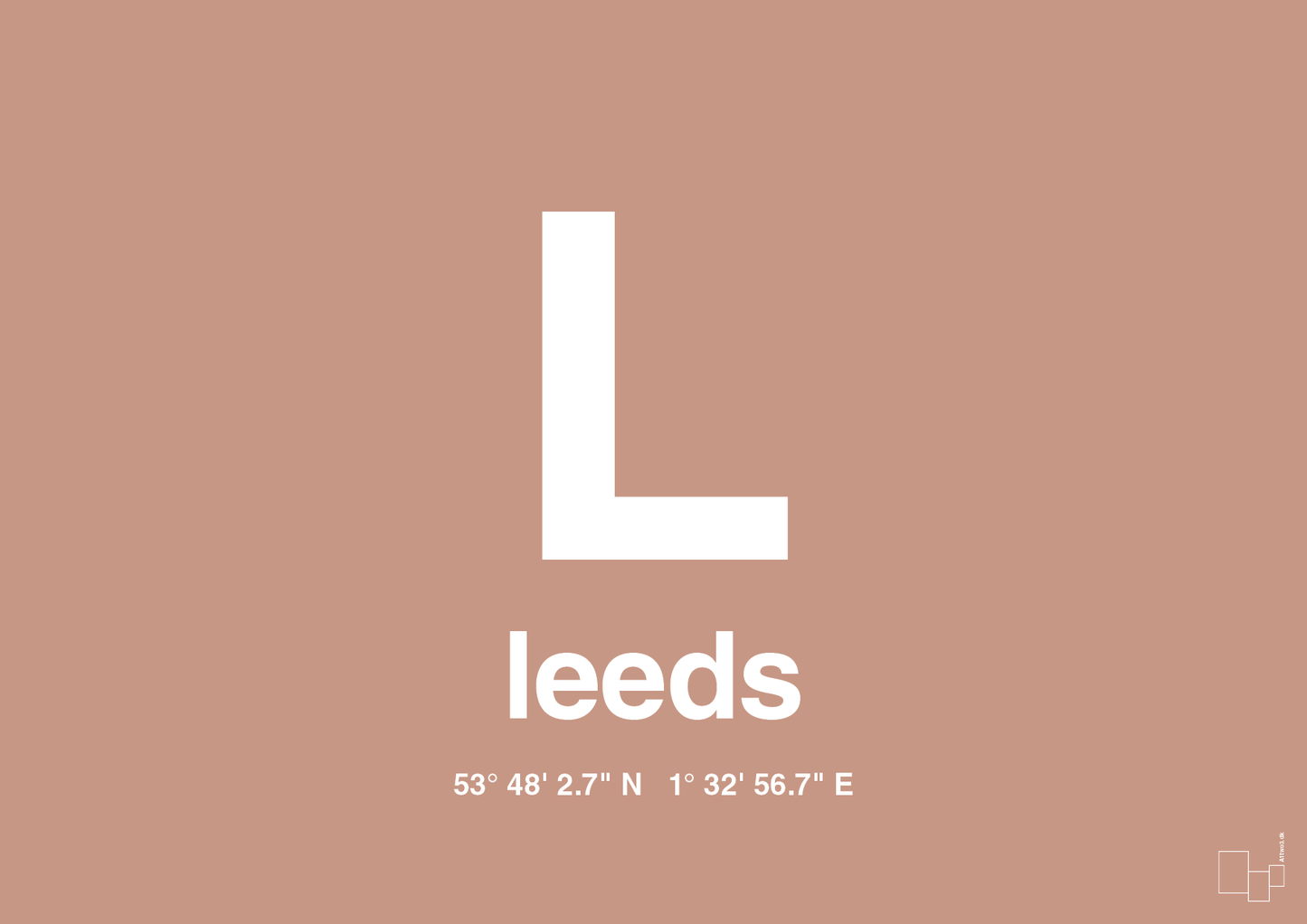 plakat: byplakat leeds med koordinater - powder-Byer-A1two3