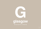 plakat: byplakat glasgow med koordinater - creamy mushroom-Byer-A1two3