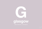 plakat: byplakat glasgow med koordinater - dusty lilac-Byer-A1two3