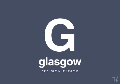 Byplakat glasgow med koordinater - petrol-Byer-A1two3