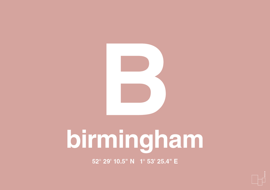 plakat: byplakat birmingham med koordinater - bubble shell-Byer-A1two3