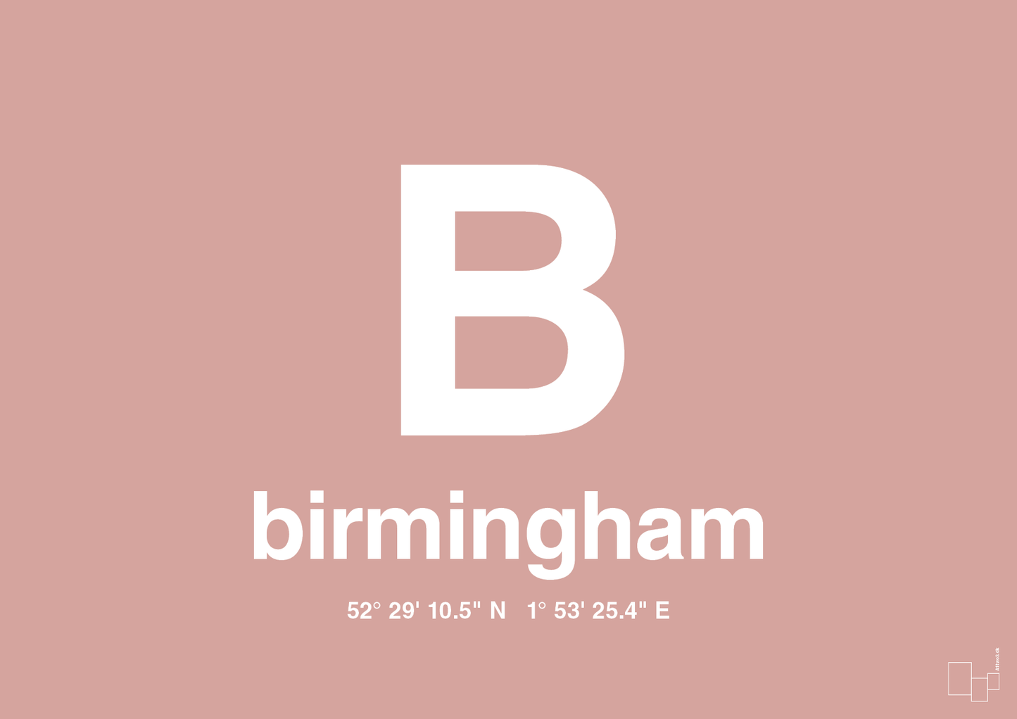 plakat: byplakat birmingham med koordinater - bubble shell-Byer-A1two3
