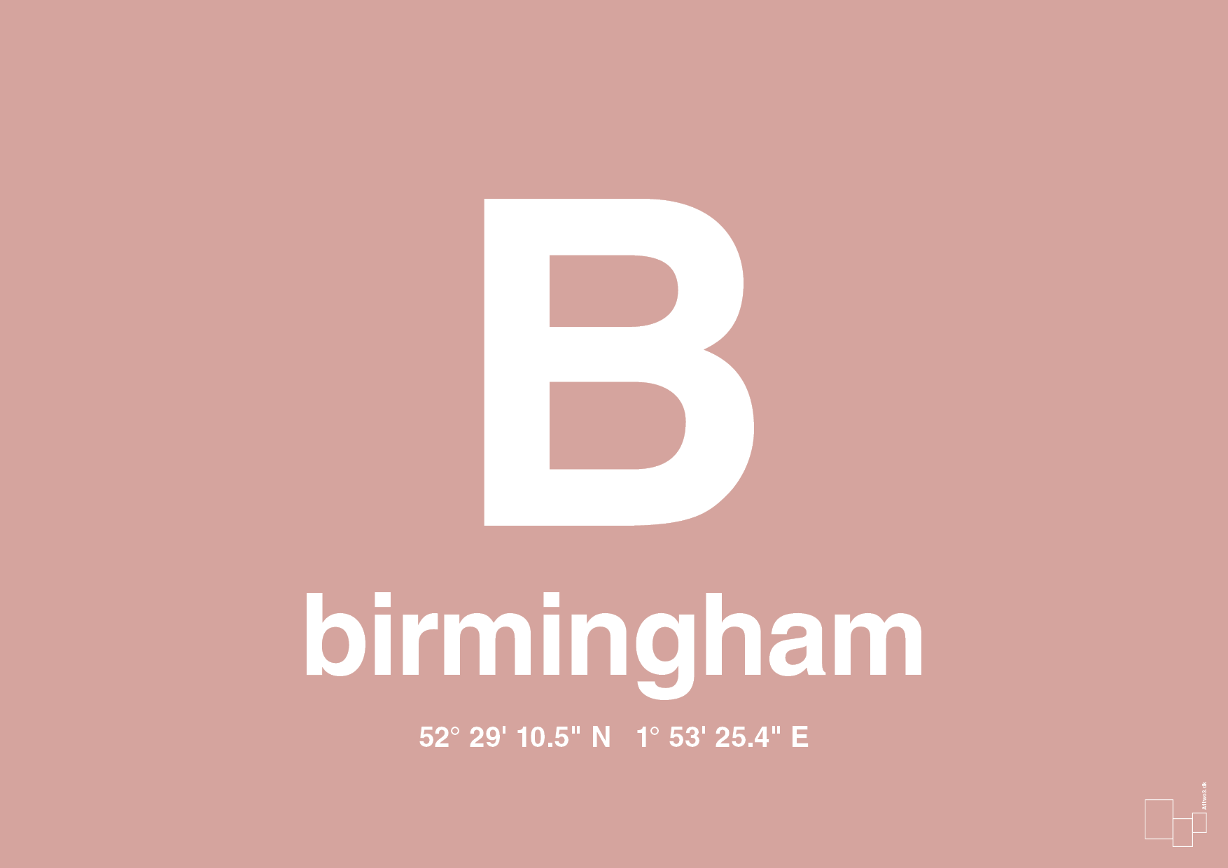 plakat: byplakat birmingham med koordinater - bubble shell-Byer-A1two3