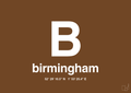 plakat: byplakat birmingham med koordinater - dark brown-Byer-A1two3