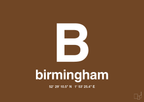plakat: byplakat birmingham med koordinater - dark brown-Byer-A1two3