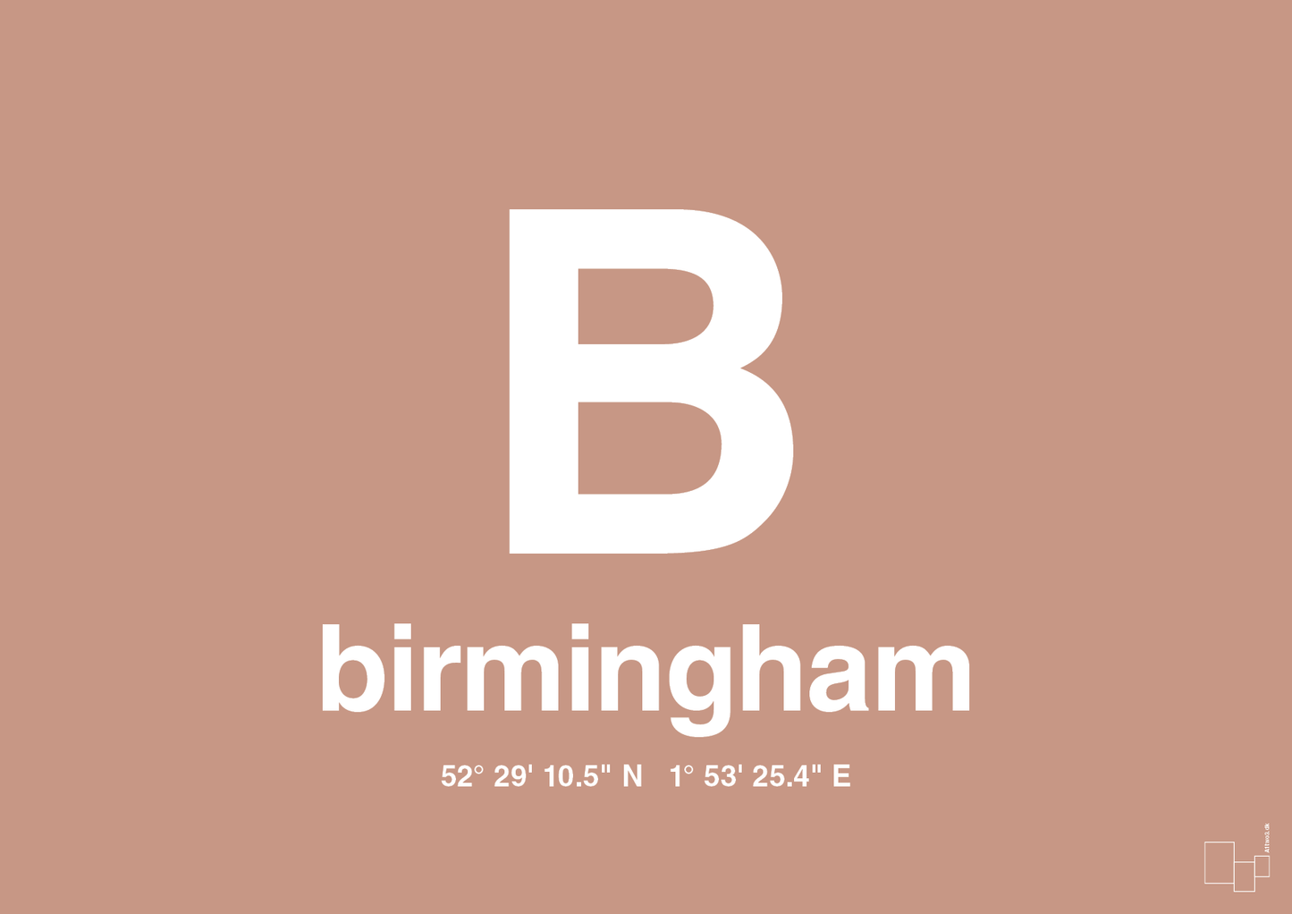 plakat: byplakat birmingham med koordinater - powder-Byer-A1two3