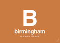 plakat: byplakat birmingham med koordinater - rumba orange-Byer-A1two3