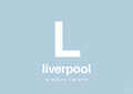 plakat: byplakat liverpool med koordinater - heavenly blue-Byer-A1two3