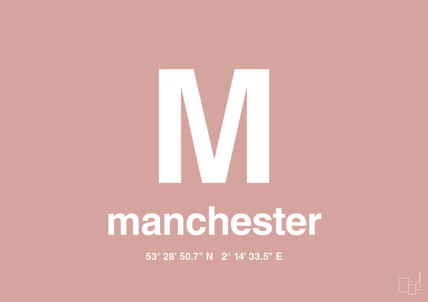 plakat: byplakat manchester med koordinater - bubble shell-Byer-A1two3