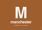 plakat: byplakat manchester med koordinater - cognac-Byer-A1two3