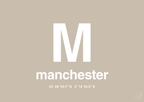 plakat: byplakat manchester med koordinater - creamy mushroom-Byer-A1two3