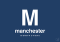 plakat: byplakat manchester med koordinater - lapis blue-Byer-A1two3
