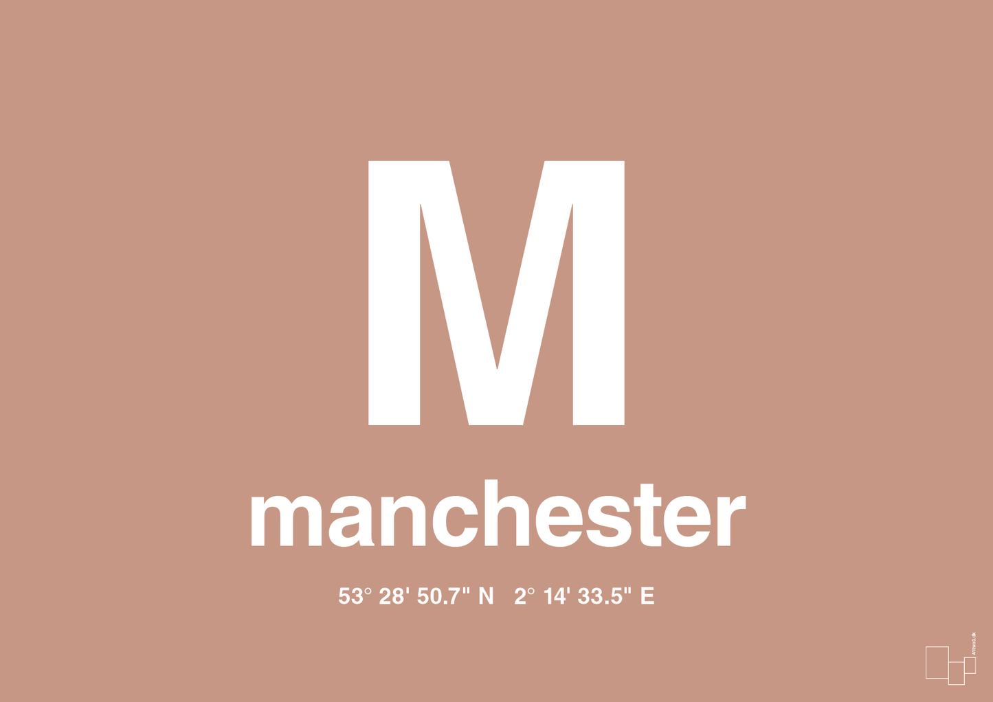 plakat: byplakat manchester med koordinater - powder-Byer-A1two3