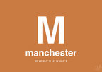 plakat: byplakat manchester med koordinater - rumba orange-Byer-A1two3