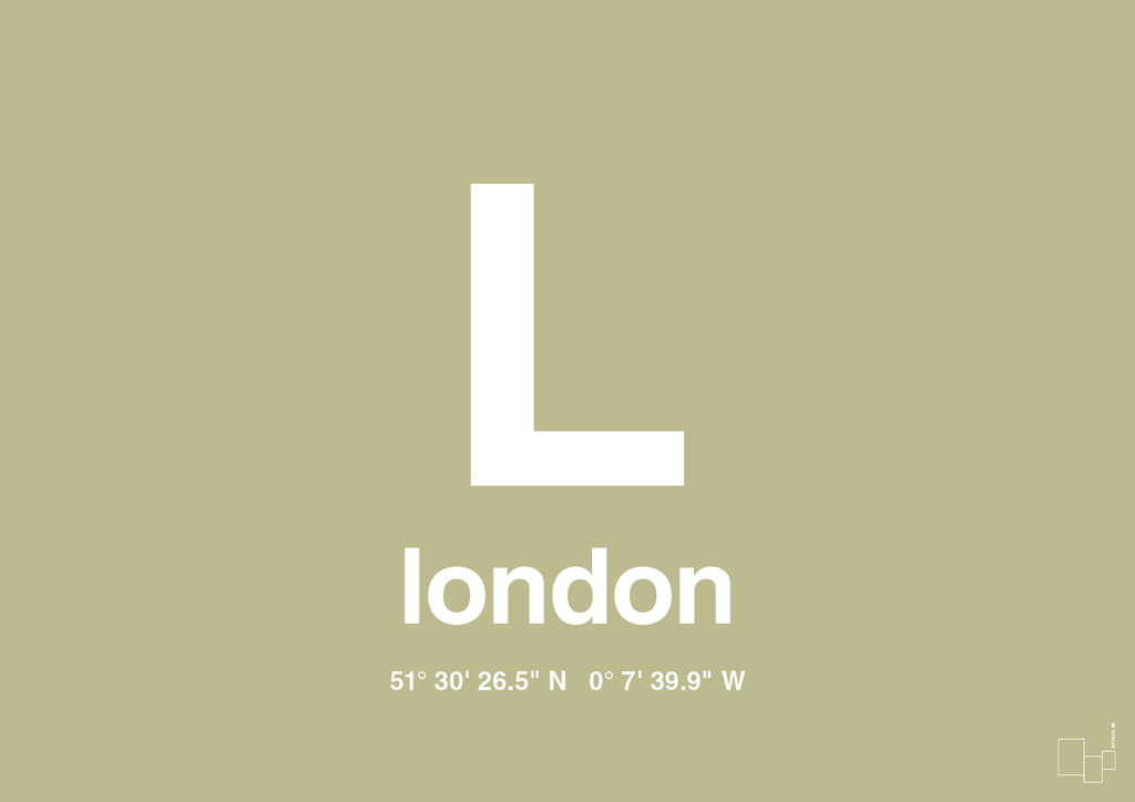 plakat: byplakat london med koordinater - back to nature-Byer-A1two3