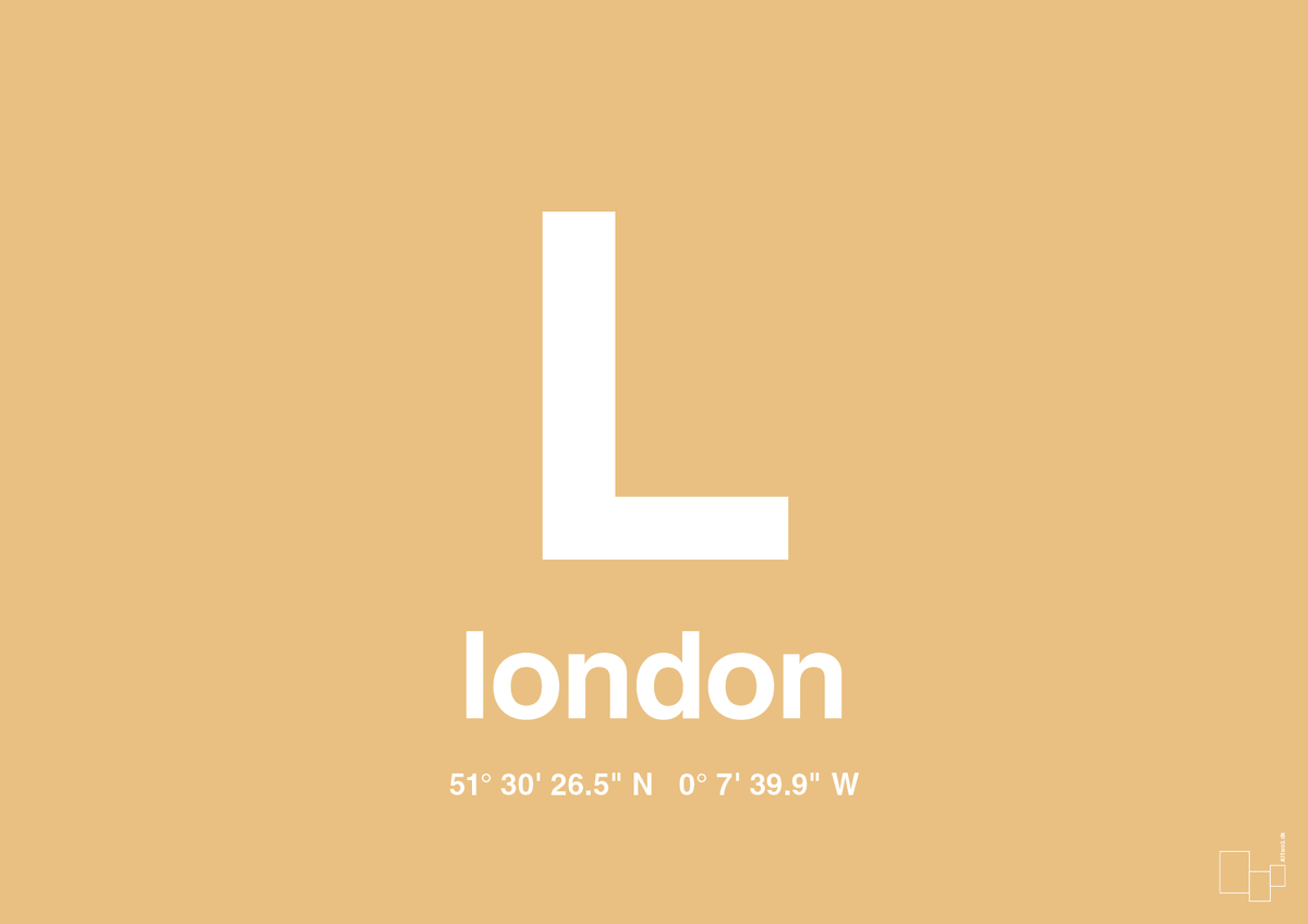 plakat: byplakat london med koordinater - charismatic-Byer-A1two3