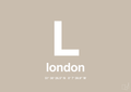 plakat: byplakat london med koordinater - creamy mushroom-Byer-A1two3