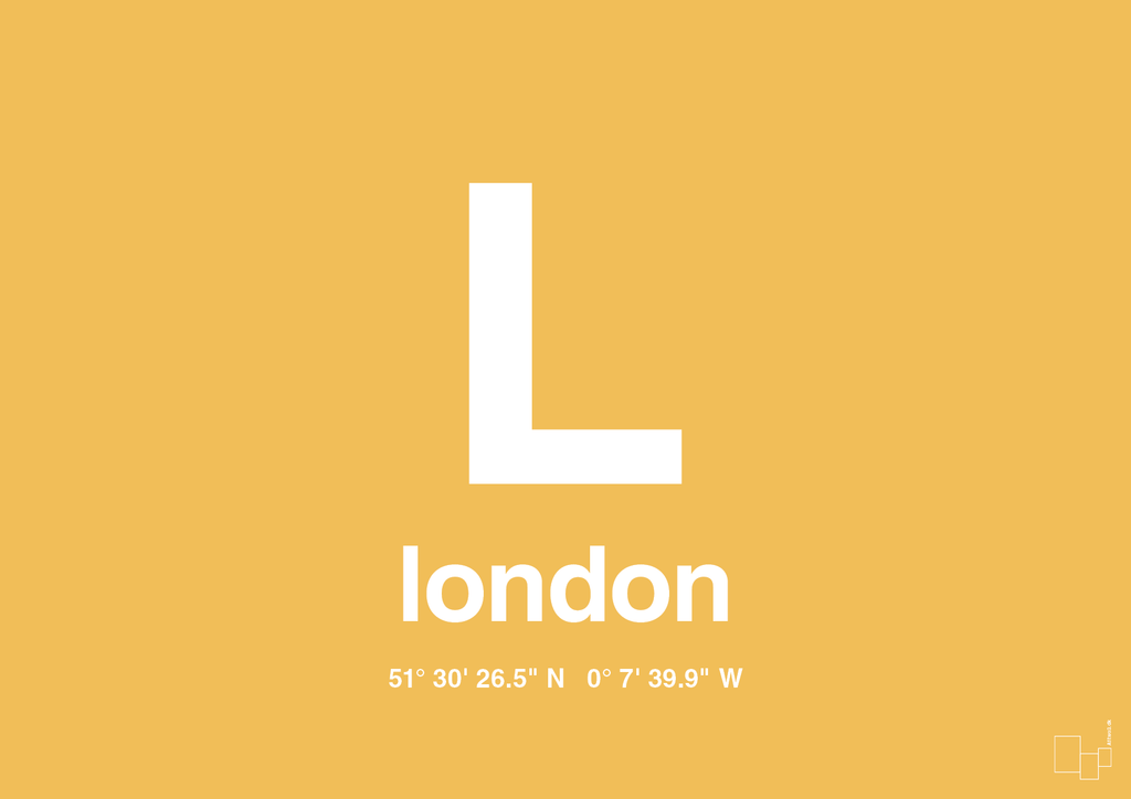 plakat: byplakat london med koordinater - honeycomb-Byer-A1two3