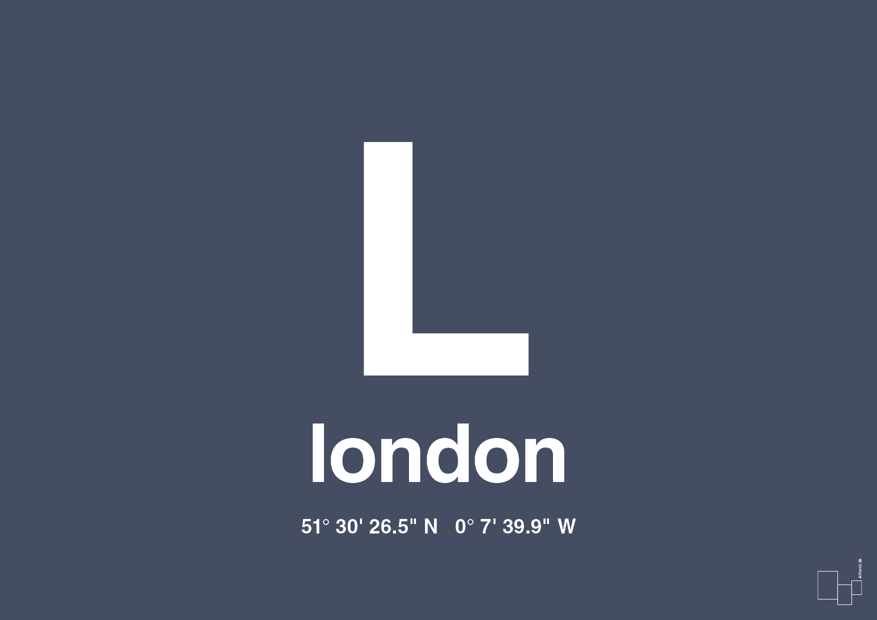 Byplakat london med koordinater - petrol-Byer-A1two3