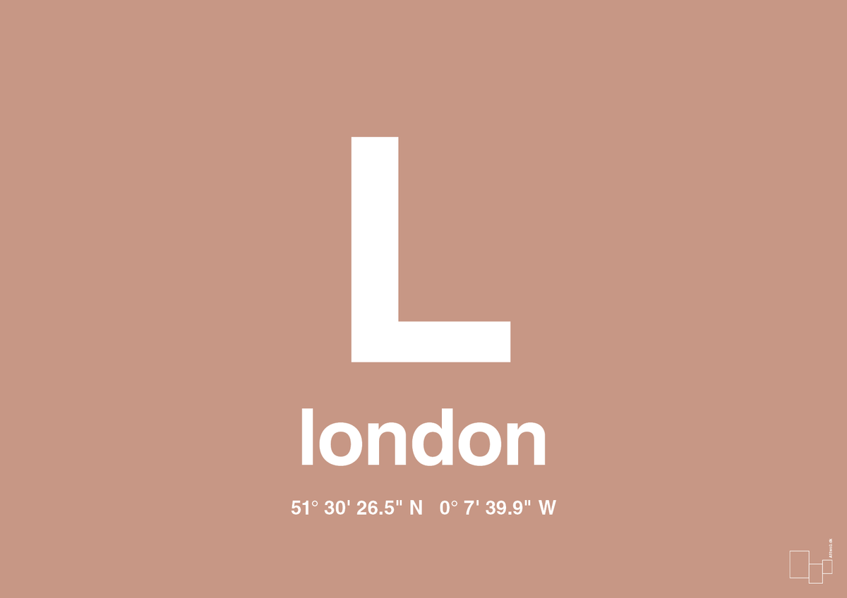 plakat: byplakat london med koordinater - powder-Byer-A1two3