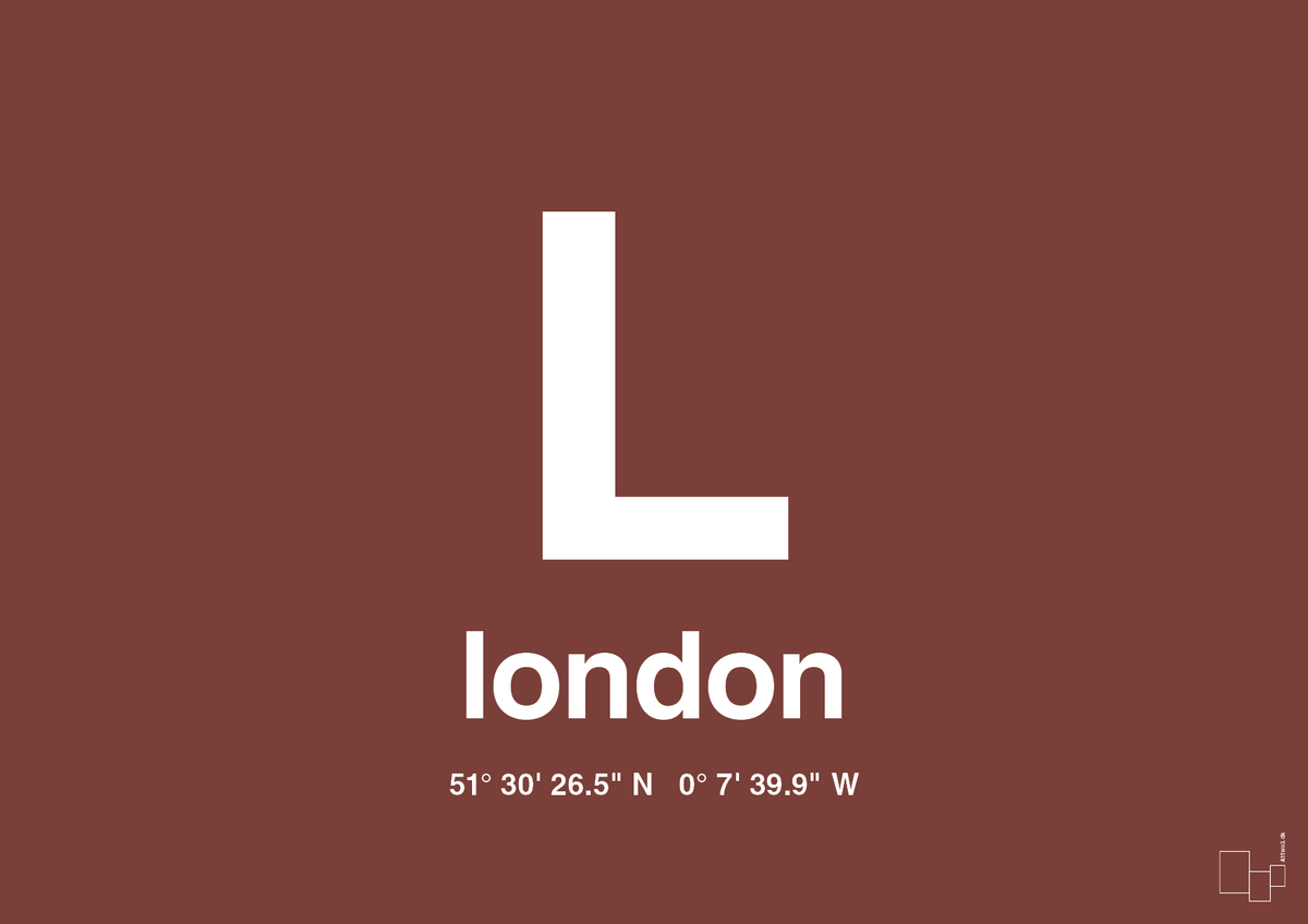 plakat: byplakat london med koordinater - red pepper-Byer-A1two3