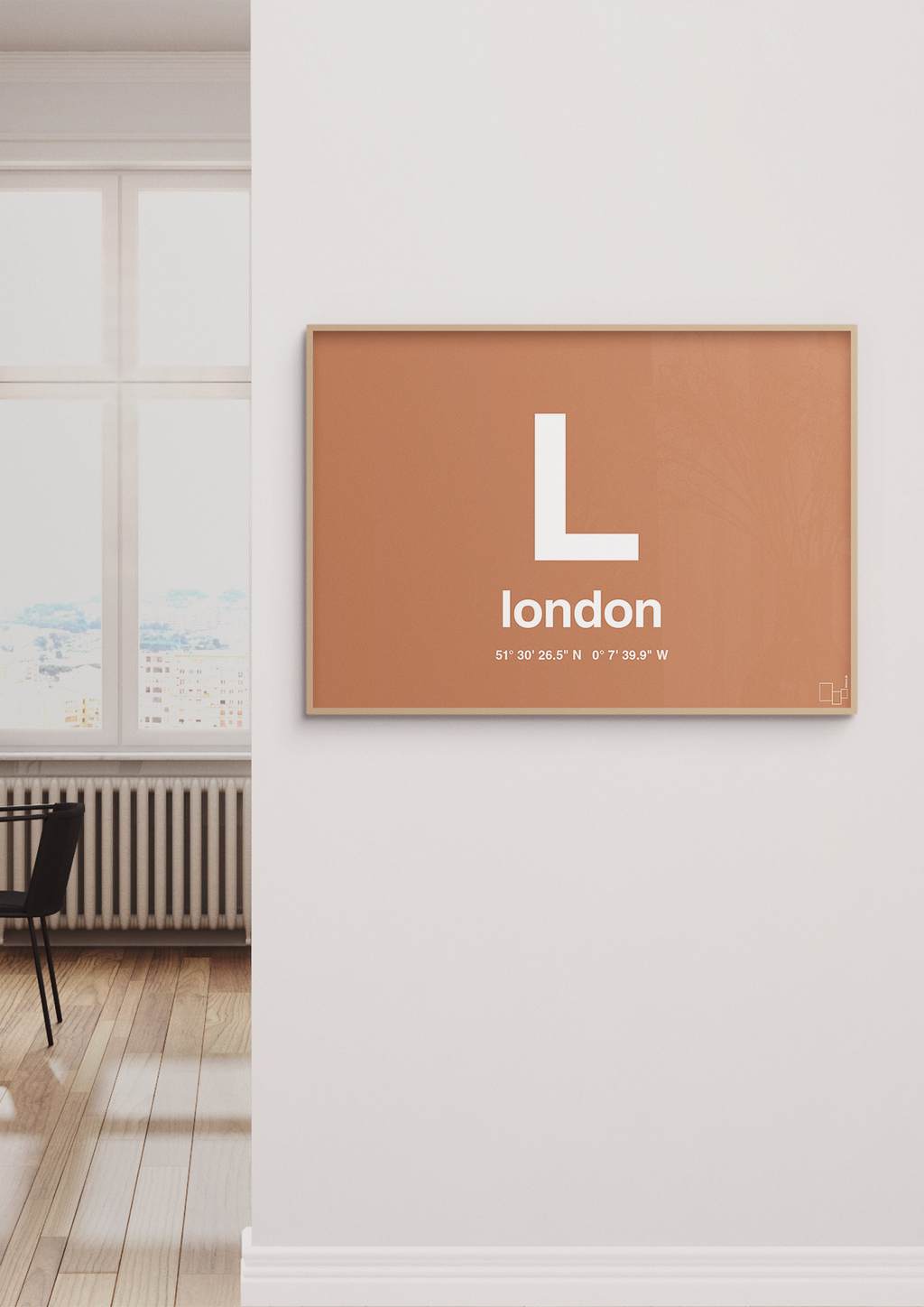 plakat: byplakat london med koordinater - powder-Byer-A1two3