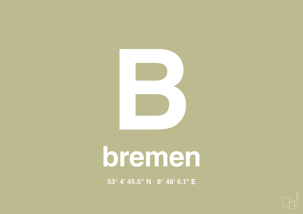 plakat: byplakat bremen med koordinater - back to nature-Byer-A1two3