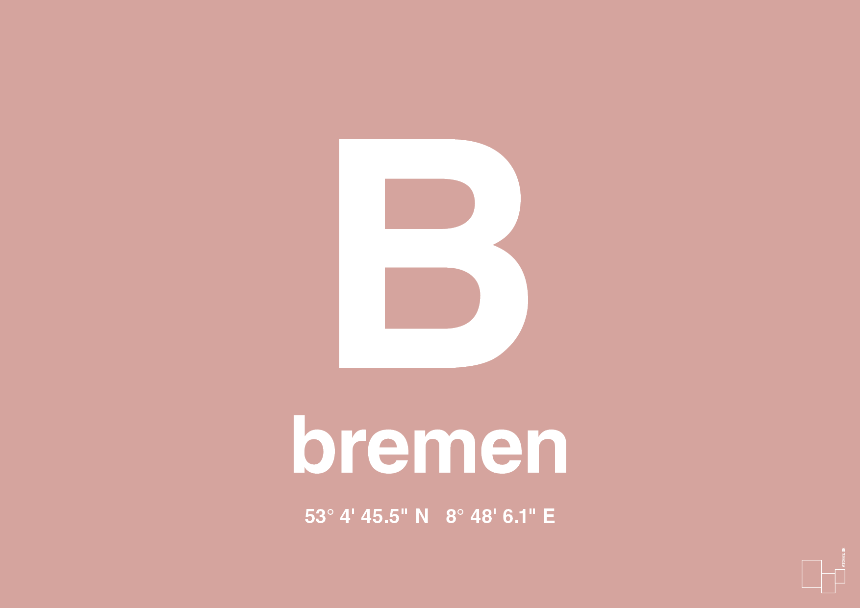 plakat: byplakat bremen med koordinater - bubble shell-Byer-A1two3
