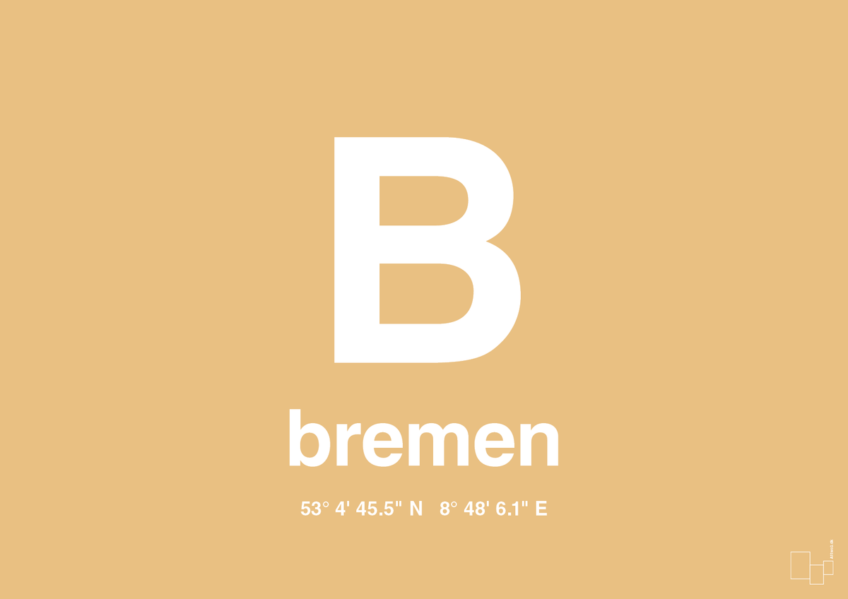 plakat: byplakat bremen med koordinater - charismatic-Byer-A1two3