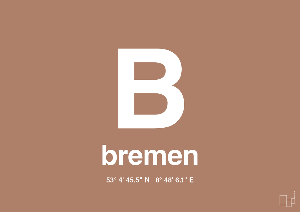 plakat: byplakat bremen med koordinater - cider spice-Byer-A1two3