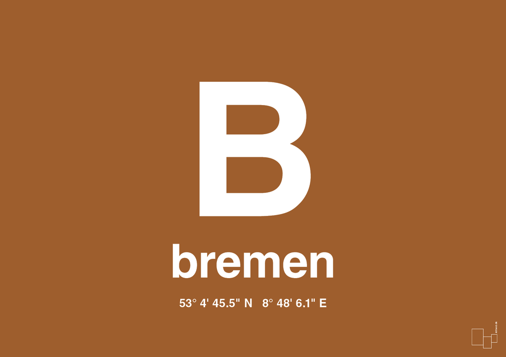 plakat: byplakat bremen med koordinater - cognac-Byer-A1two3