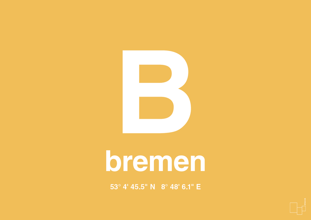 plakat: byplakat bremen med koordinater - honeycomb-Byer-A1two3