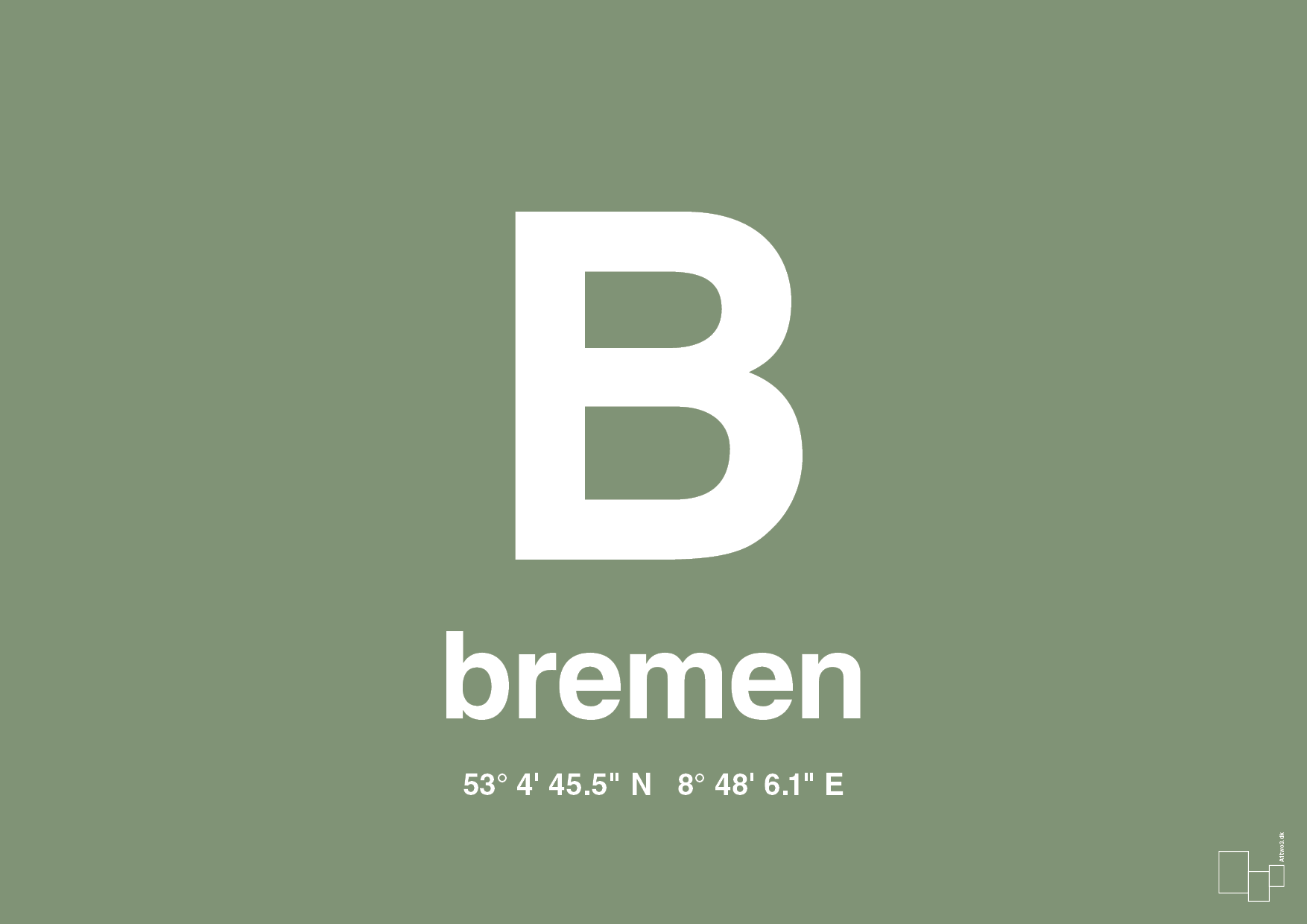 plakat: byplakat bremen med koordinater - jade-Byer-A1two3