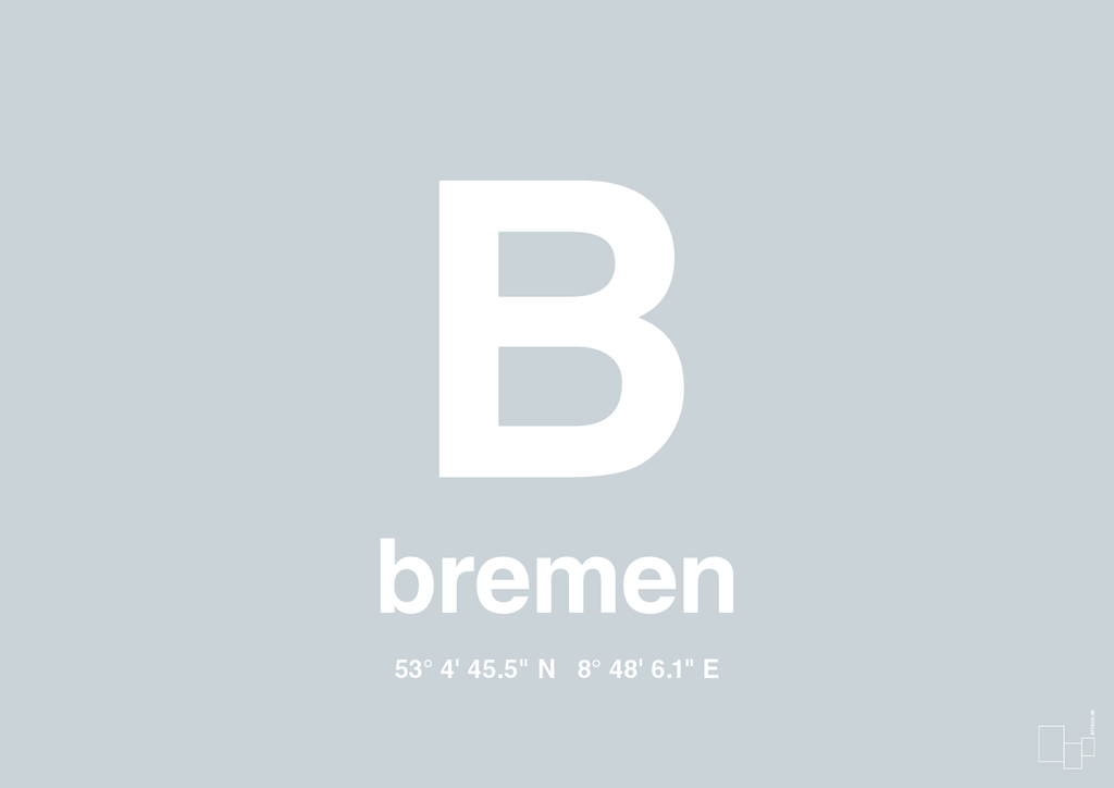 plakat: byplakat bremen med koordinater - light drizzle-Byer-A1two3