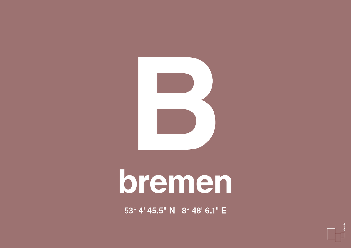plakat: byplakat bremen med koordinater - plum-Byer-A1two3