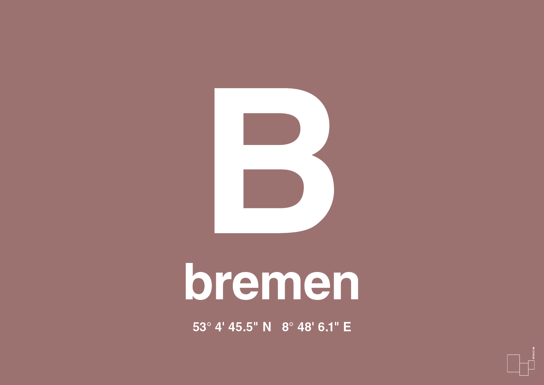 plakat: byplakat bremen med koordinater - plum-Byer-A1two3