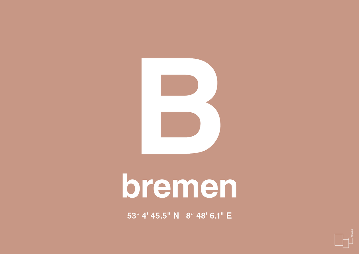 plakat: byplakat bremen med koordinater - powder-Byer-A1two3