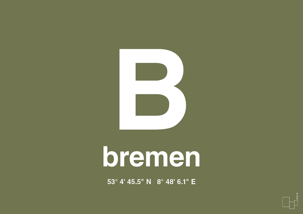 plakat: byplakat bremen med koordinater - secret meadow-Byer-A1two3
