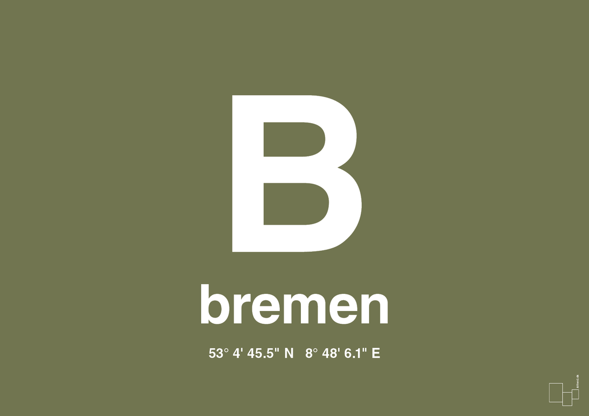 plakat: byplakat bremen med koordinater - secret meadow-Byer-A1two3