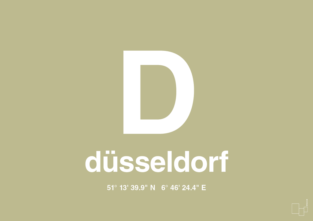 plakat: byplakat düsseldorf med koordinater - back to nature-Byer-A1two3
