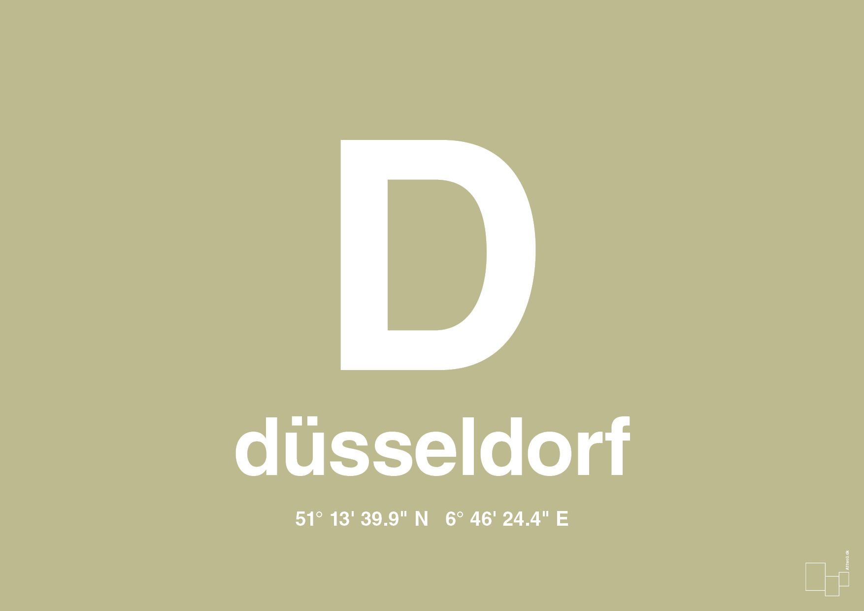 plakat: byplakat düsseldorf med koordinater - back to nature-Byer-A1two3