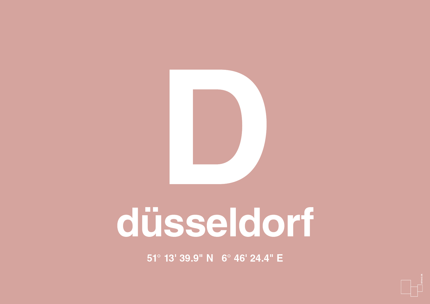 plakat: byplakat düsseldorf med koordinater - bubble shell-Byer-A1two3