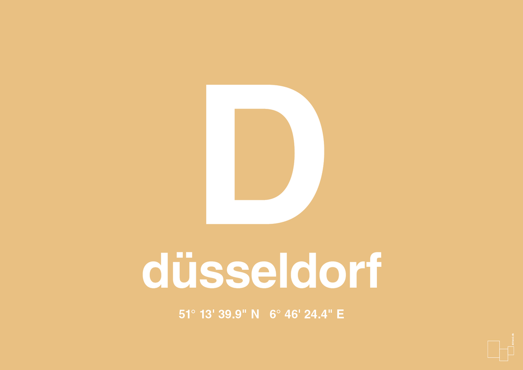 plakat: byplakat düsseldorf med koordinater - charismatic-Byer-A1two3