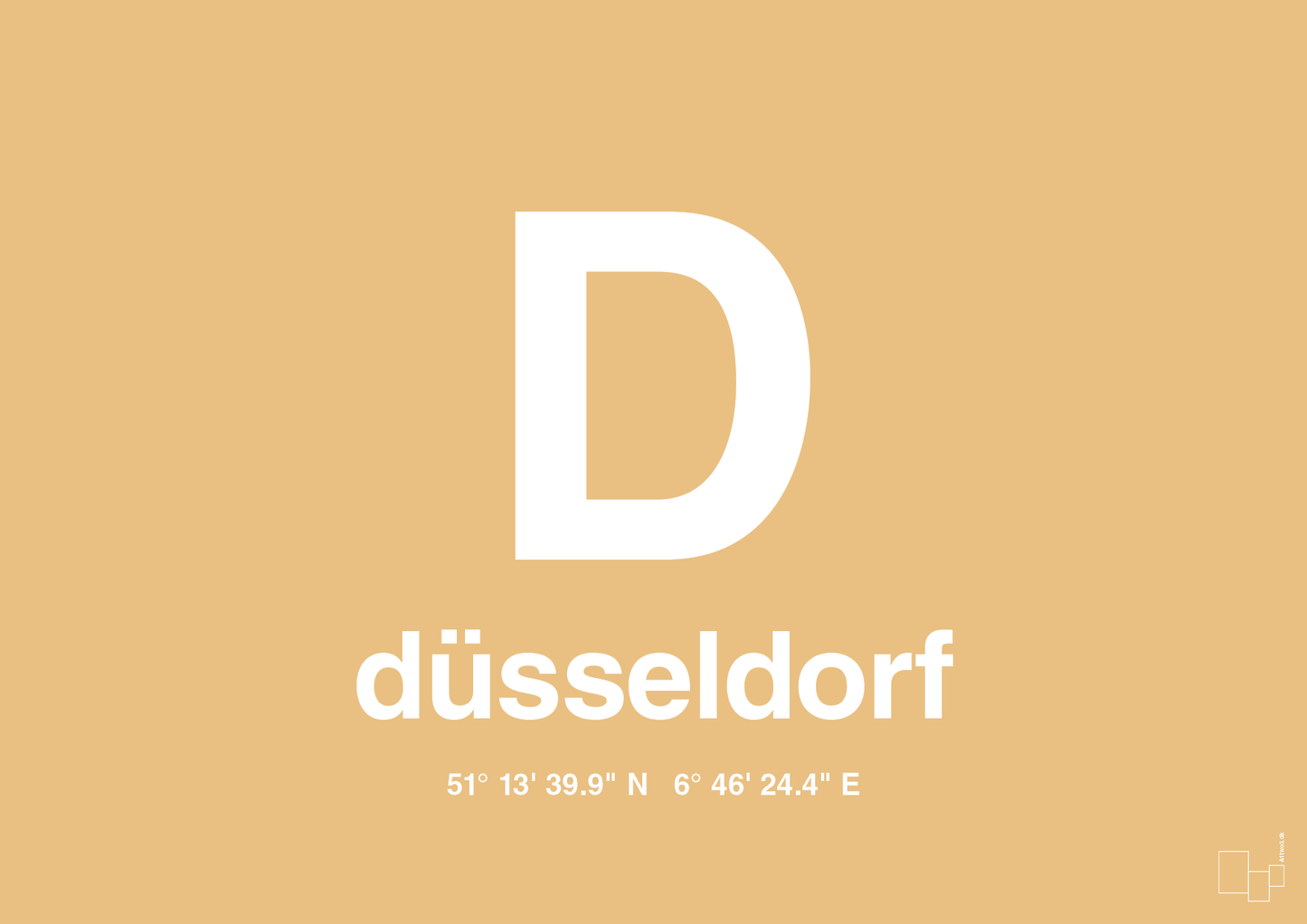 plakat: byplakat düsseldorf med koordinater - charismatic-Byer-A1two3