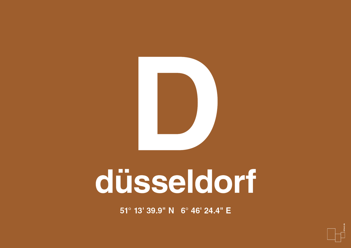 plakat: byplakat düsseldorf med koordinater - cognac-Byer-A1two3