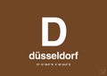 plakat: byplakat düsseldorf med koordinater - dark brown-Byer-A1two3