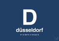 plakat: byplakat düsseldorf med koordinater - lapis blue-Byer-A1two3