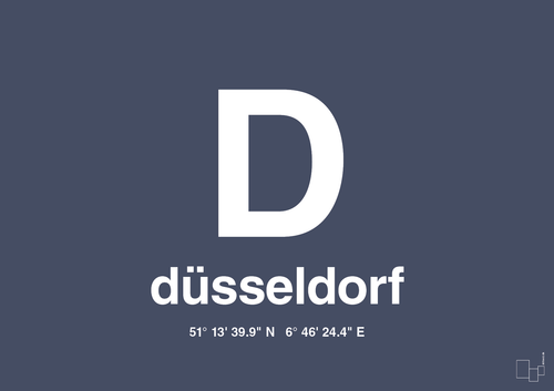 Byplakat düsseldorf med koordinater - petrol-Byer-A1two3