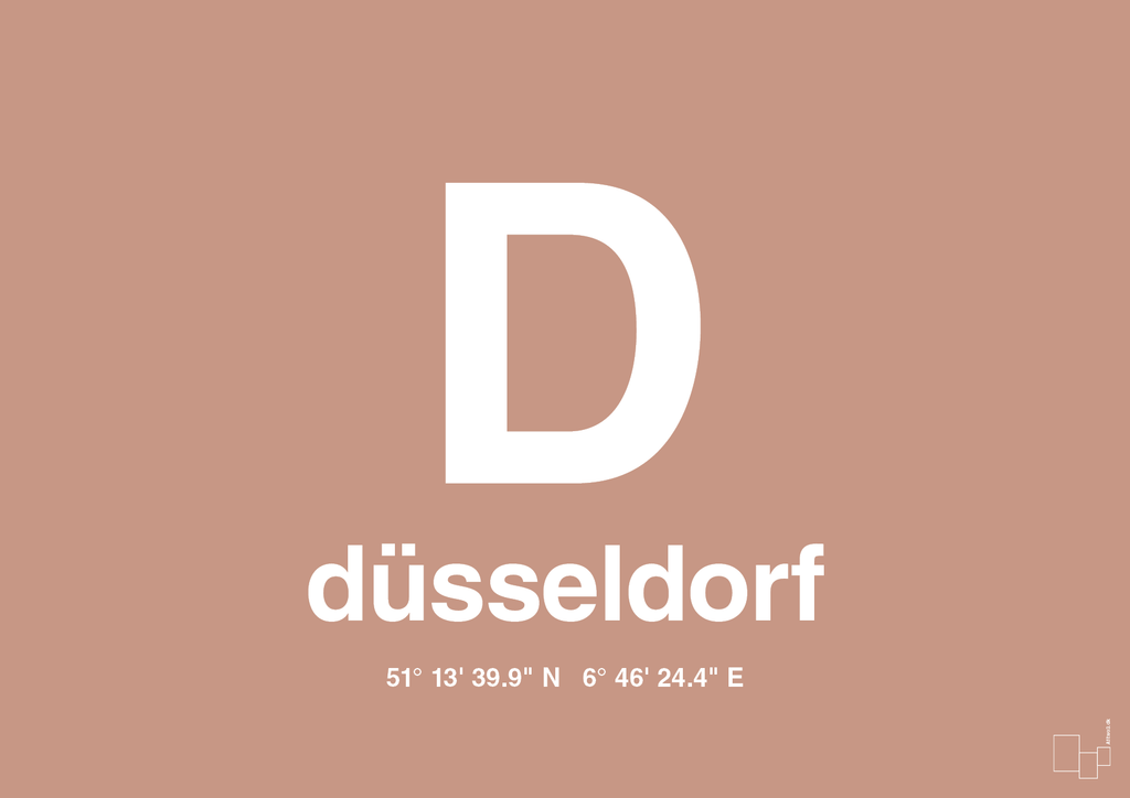 plakat: byplakat düsseldorf med koordinater - powder-Byer-A1two3