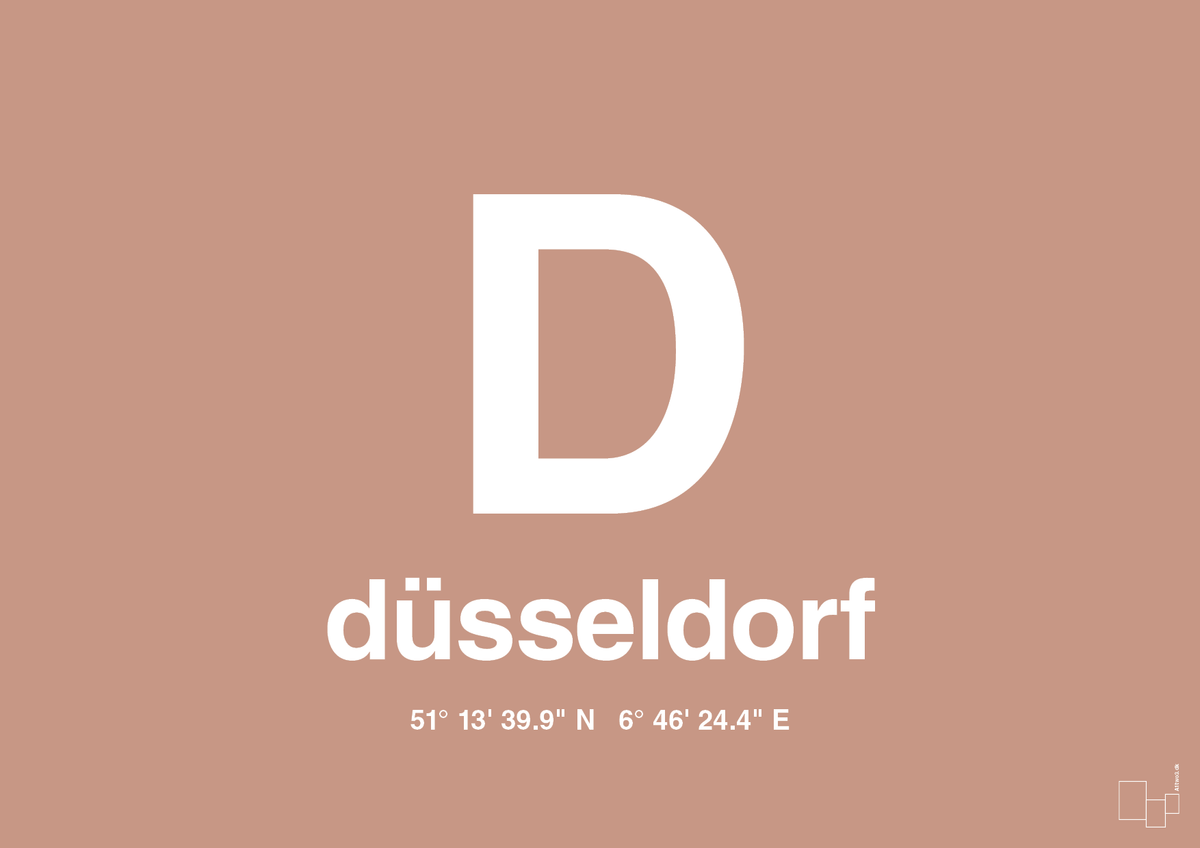 plakat: byplakat düsseldorf med koordinater - powder-Byer-A1two3